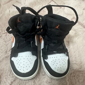 Jordan Kids Sneakers in Black, White, and Orange